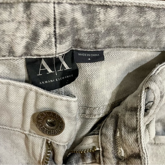 Armani Exchange light grey acid wash jeans with zip ankle - Picture 4 of 7